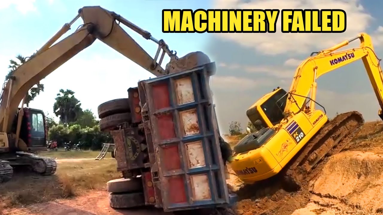 Unbelievable Excavator Fails Stuck in Dangerous Mud