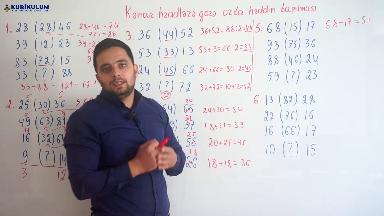 Kənar həddə görə orta həddin tapılması.