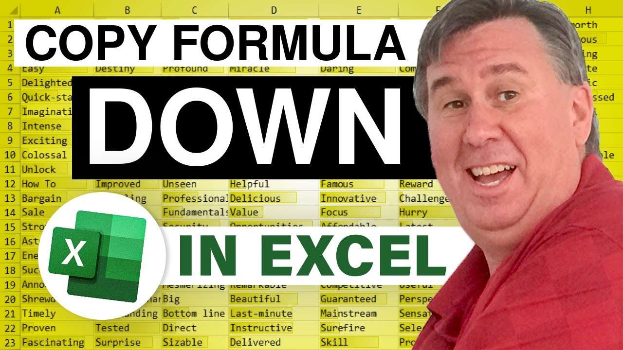 Excel 101 - Every Way To Copy a Formula Down to Bottom of a Column - Episode 1604