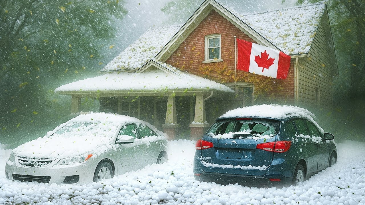 CHAOS in Alberta, Canada! Destructive Hailstorm and Violent Winds Wreck Homes and Cars in Calgary