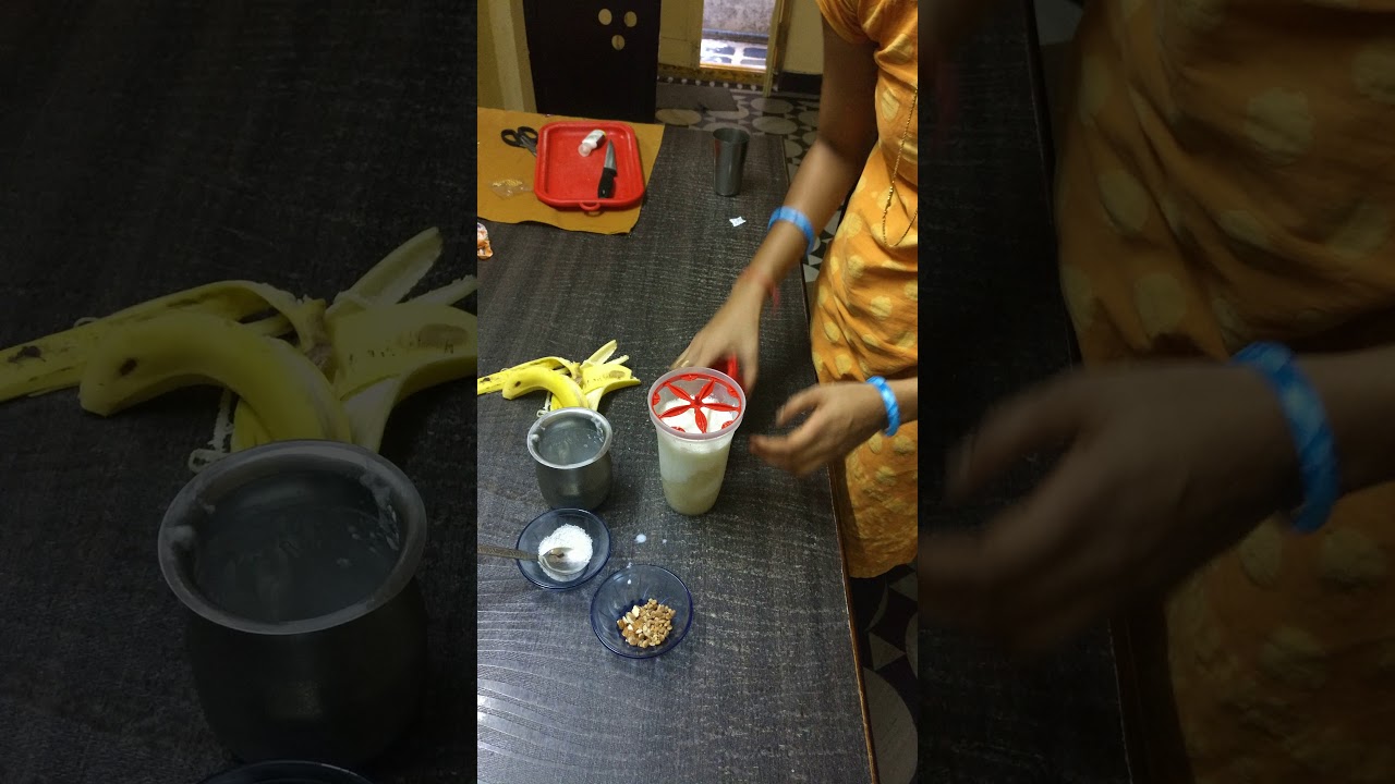 Quick Banana Milk Shake with Tupperware quick Shake