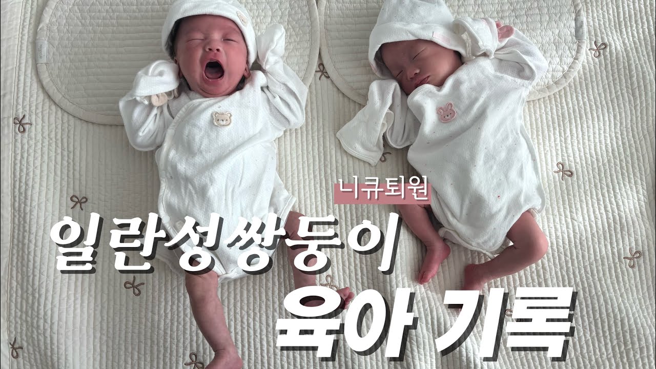 일란성쌍둥이 출산 및 퇴원🏥1개월🫶기록