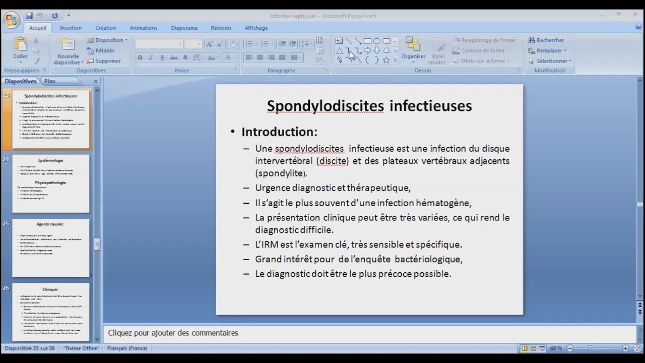 L'arthrite septique