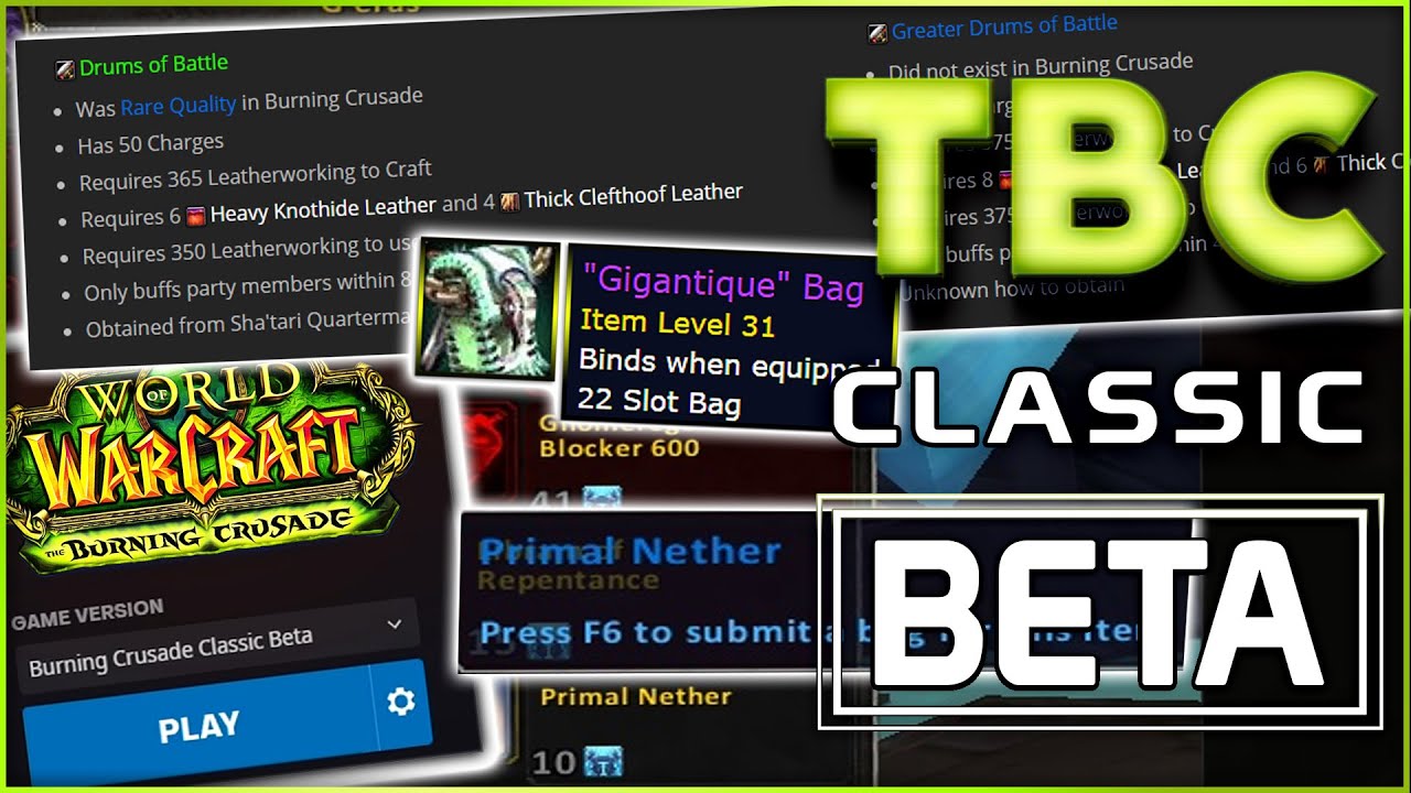 Burning Crusade Classic BETA - AOE, DRUMS and other CHANGES & FIXES