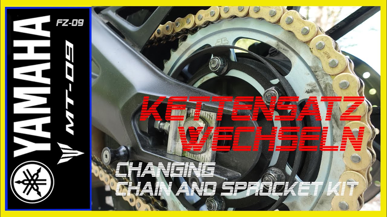YAMAHA MT-09 - Kettensatz wechseln  *  FZ-09 FJ09  - Changing Chain Sprocket Kit (ENGLISH Subtitles)