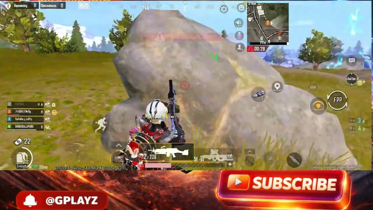 Epic RUSH Gameplay 😈 Revenge Mode ON | 1v4 Clutch & Funny Fails @BattlegroundsMobile_IN @GP PLAYZ_OP