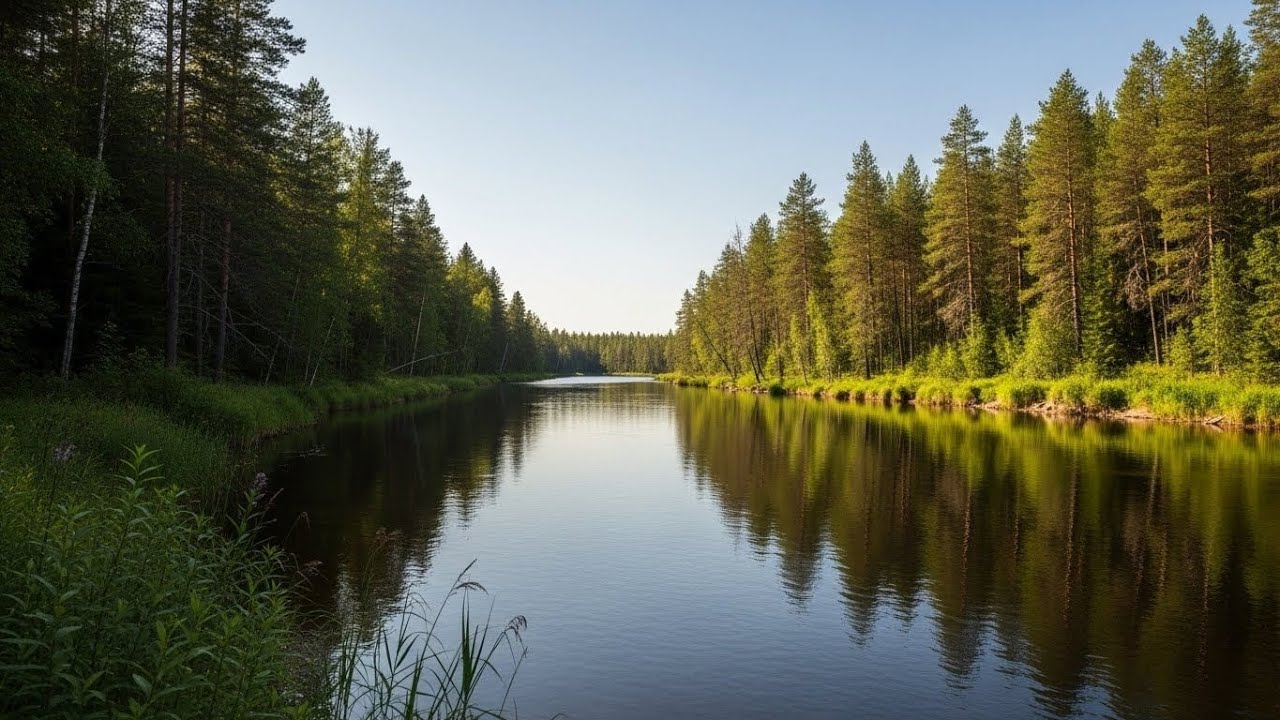 Peaceful Flowing River 🌊 Natural Ambience Sound for Deep Sleep and Stress Relief #526