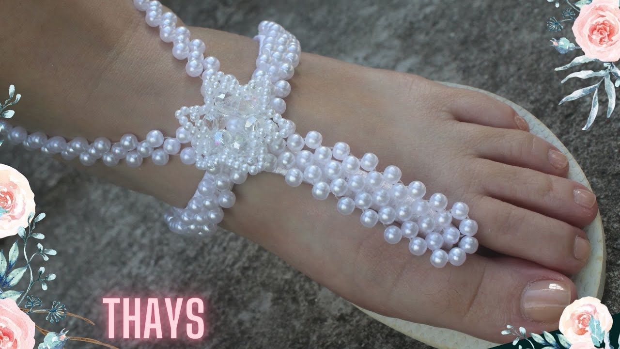 Chinelo decorado: Cabedal de pérolas (lucro certo💲💲💲)