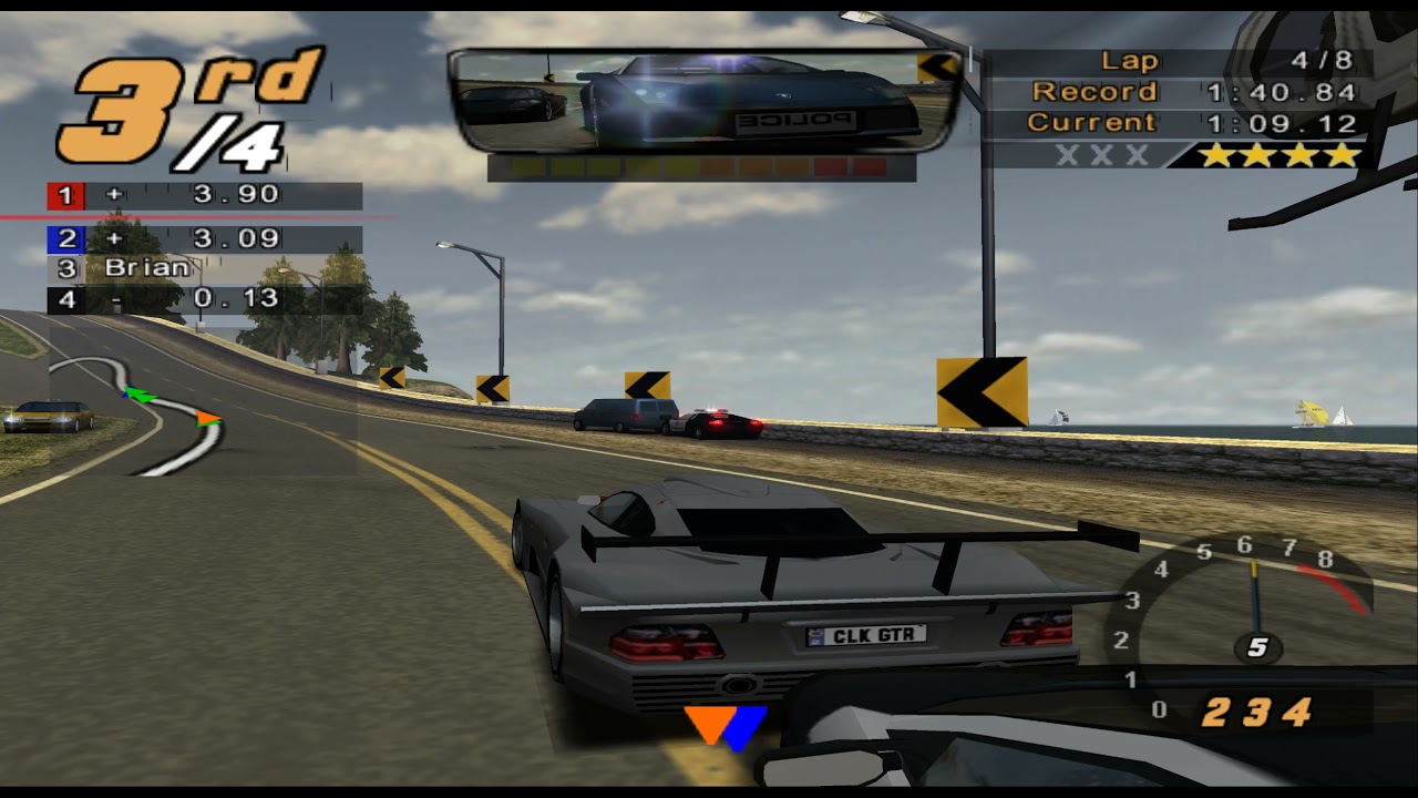Need for Speed: Hot Pursuit 2, 8 Laps Coastal Parklands II - Mercedes CLK GTR
