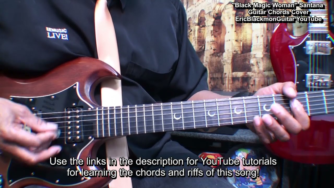 BLACK MAGIC WOMAN Santana Guitar Chords Play Through Cover/Trailer - LESSON @EricBlackmonGuitar