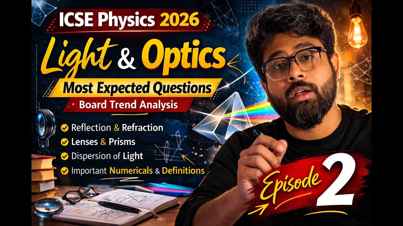 EP 2 _ Most Expected Questions FROM  Light & Optics AFTER  Board Trend Analysis ICSE Physics 2026