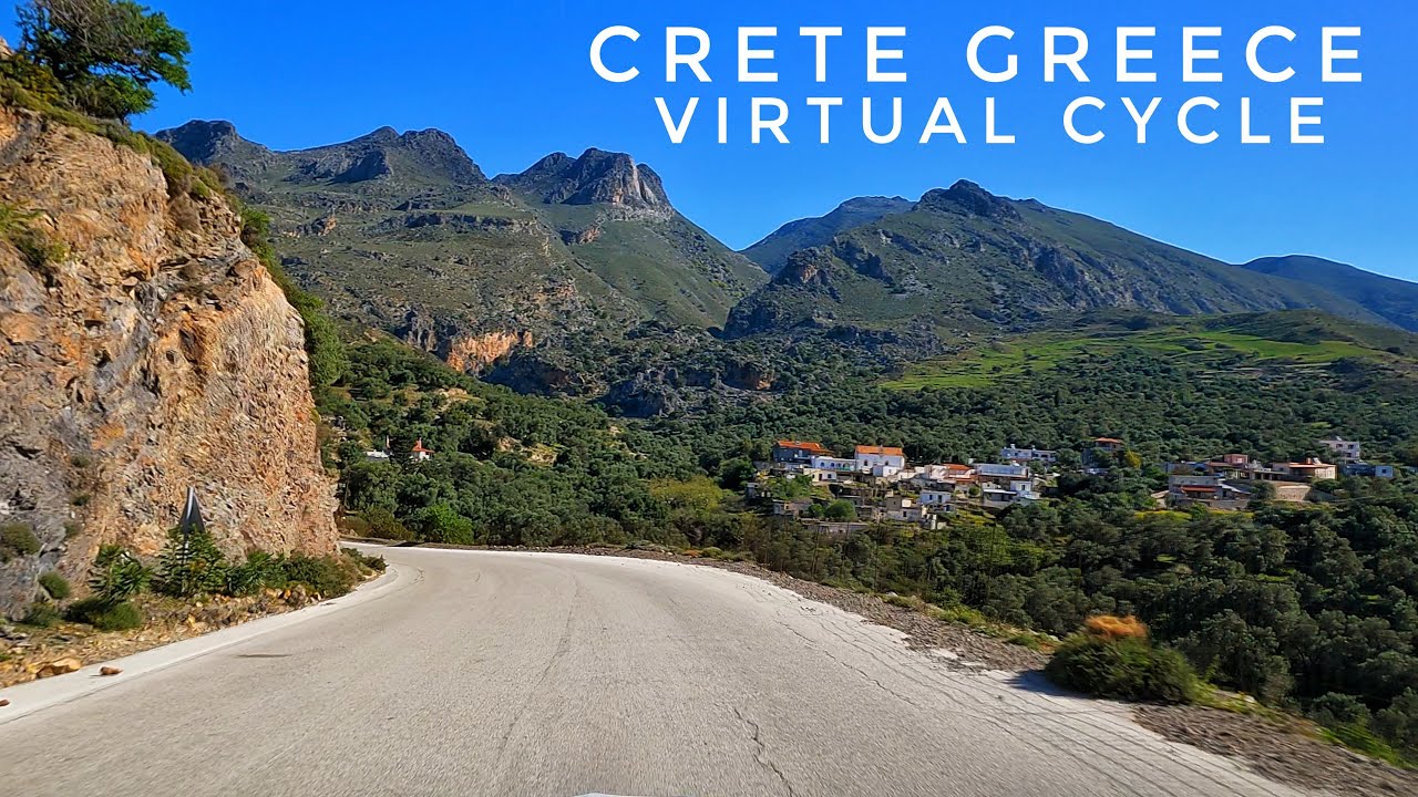 Indoor Cycling Workout Video With Music | Virtual Bike Ride | Crete Greece