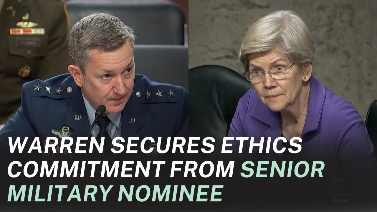 At Hearing, Warren Secures Ethics Commitment from Joint Chiefs of Staff Nominee
