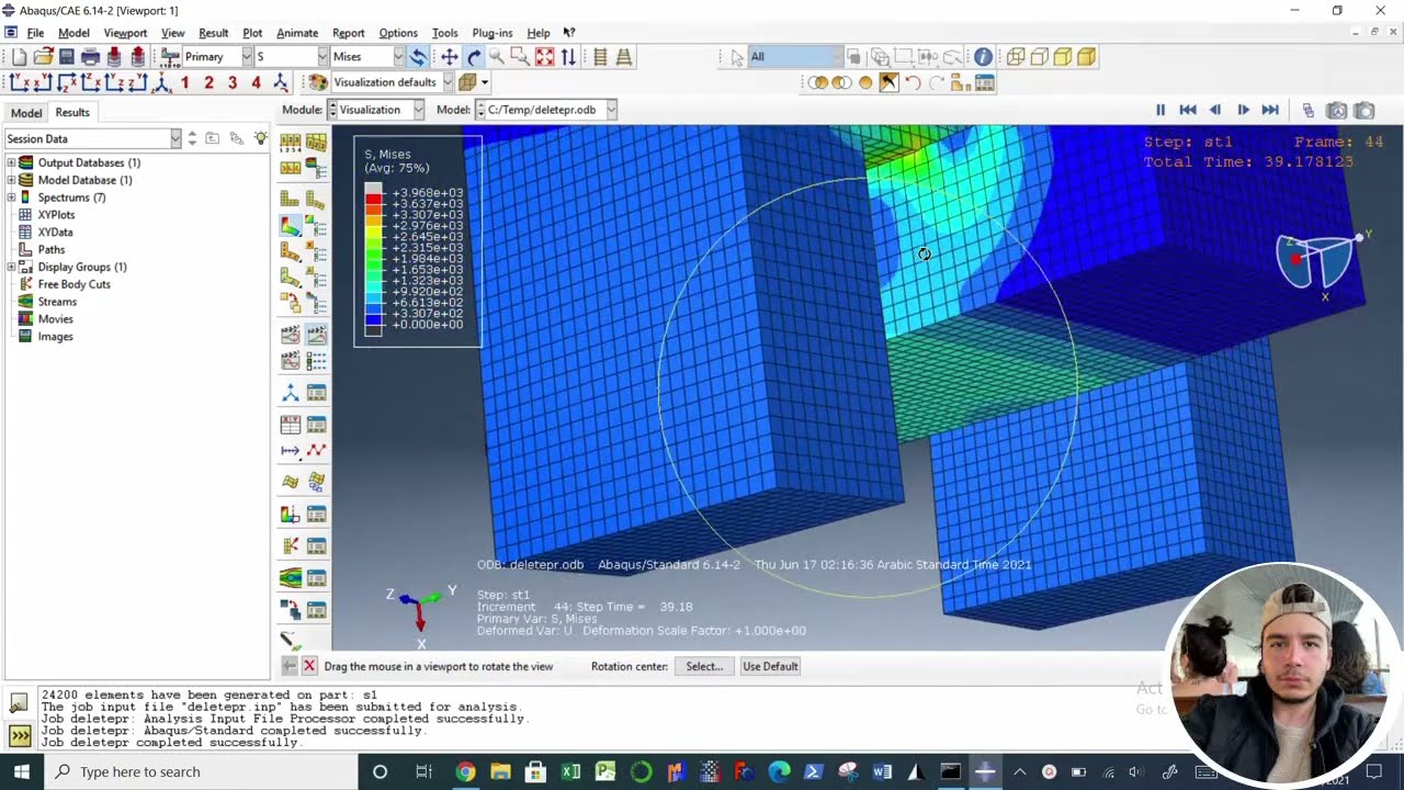 ABAQUS 2half squares contact