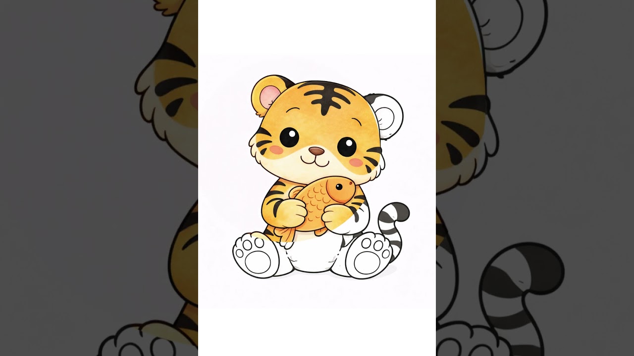 Satisfying Tiger Coloring ASMR 🎨 | Kids Coloring