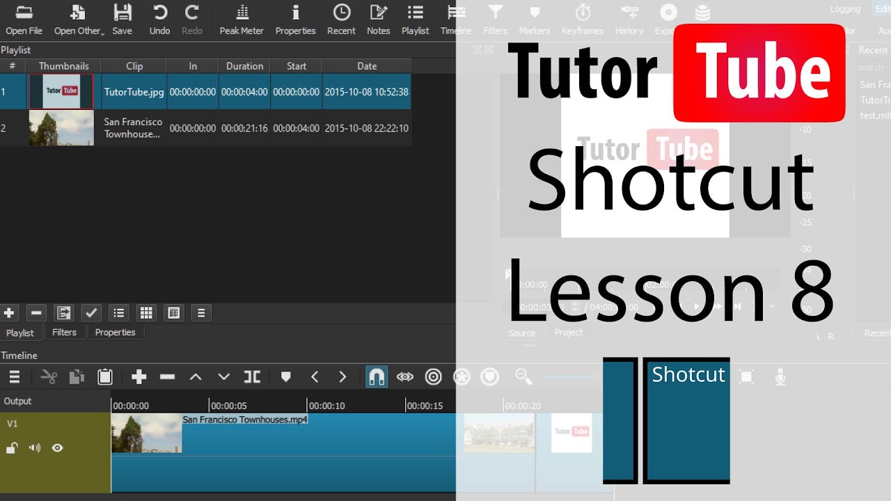 Shotcut Tutorial - Lesson 8 - Adding Multiple Audio and Video Tracks