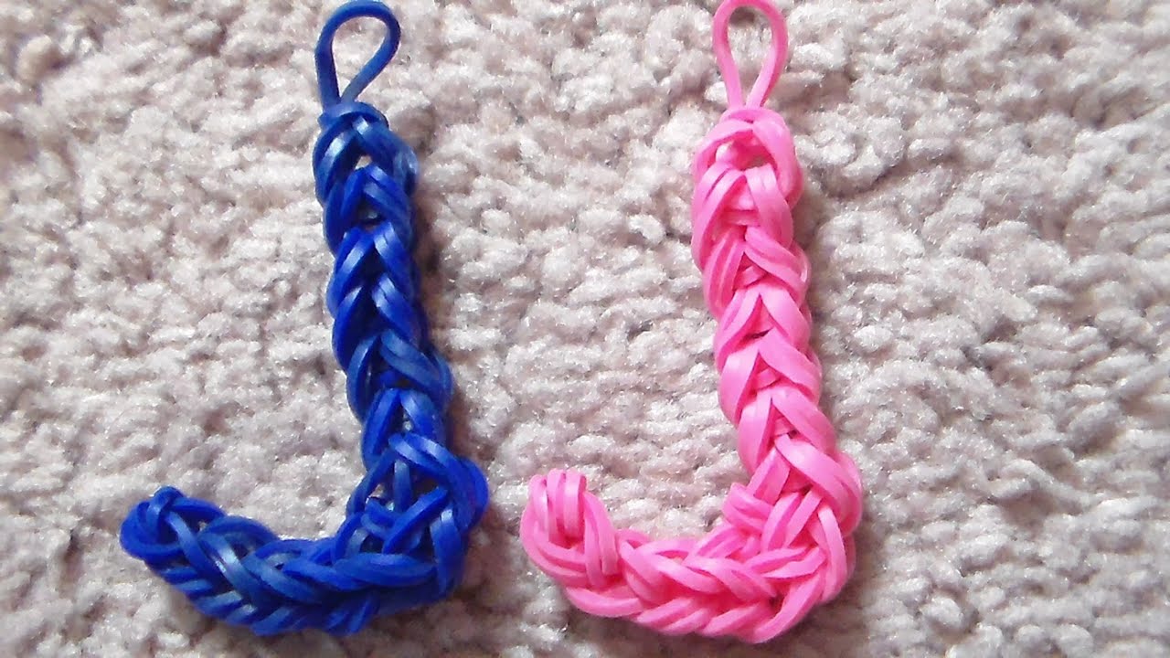 Como Hacer La Letra J de Gomitas sin telar / Letter (J) Charm Tutorial Without the Rainbow Loom