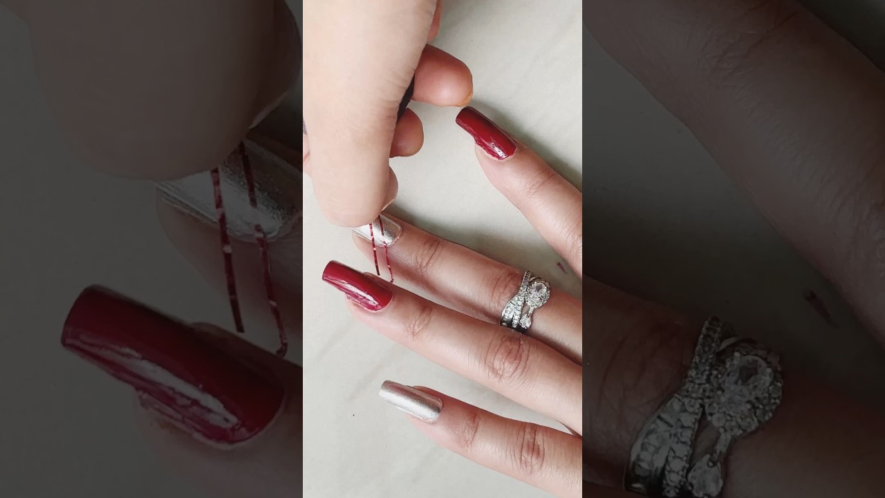 Nail tape art at home #nailart #simplenails #nailtapping #youtubeshorts #viralshorts #nailtutorial