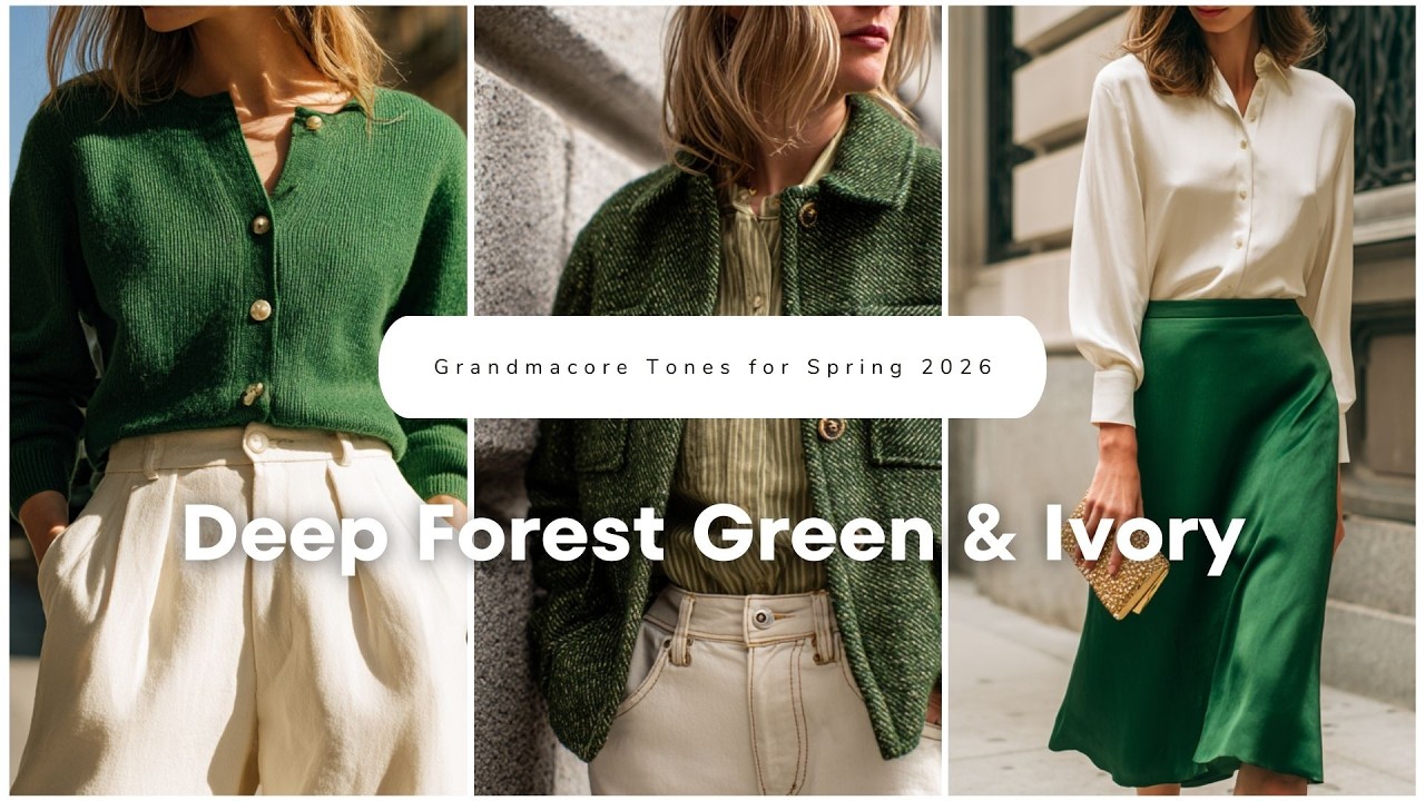 🌿 Deep Forest Green & Ivory 🧶 Comforting Grandmacore Tones for Spring 2026