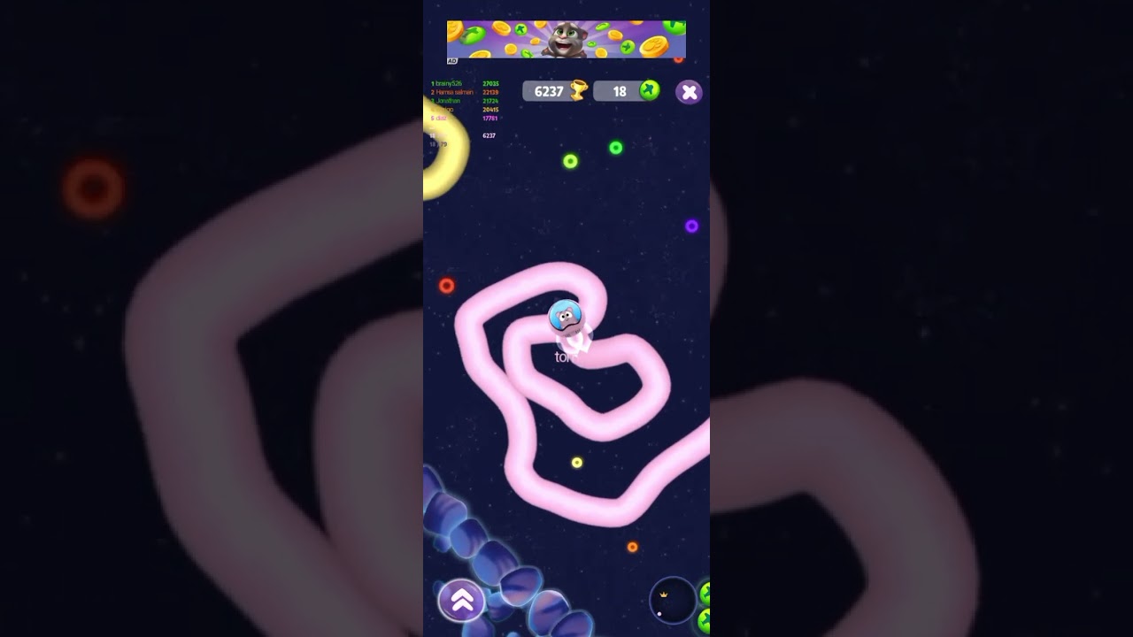 How play a snake game | snake worms #talkingtom #snake #worms 