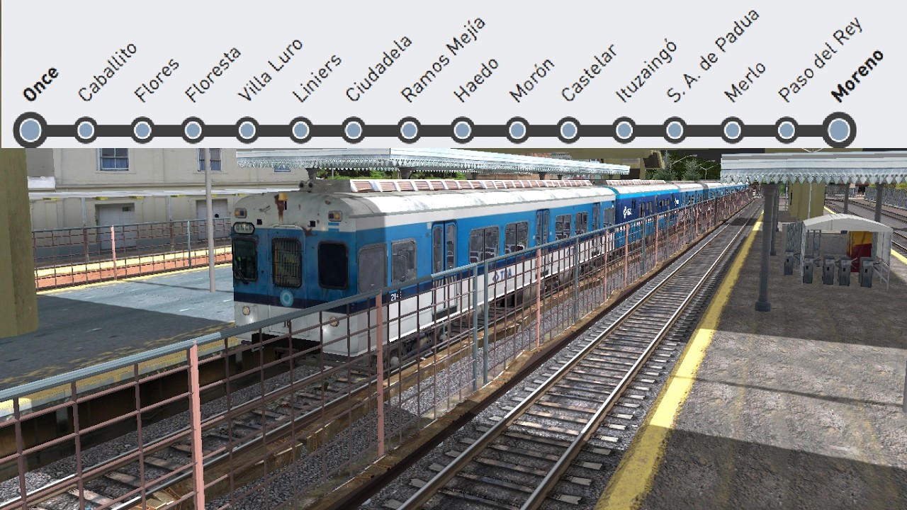 FCDFS | TREN Nº3772 | MORENO - ONCE | BSAS | TRENES DE BUENOS AIRES | (Open Rails)