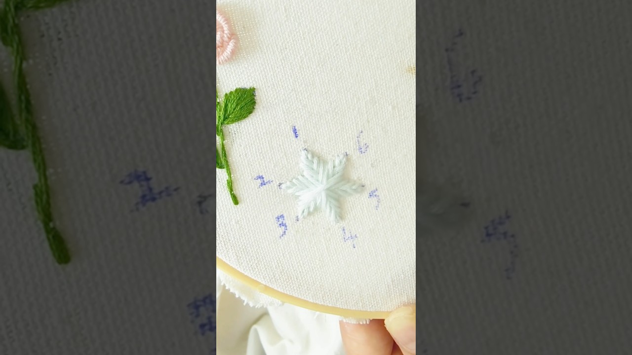 How to embroider a five-pointed star snowflake? #embroiderydesign #embroiderytechniques #pattern