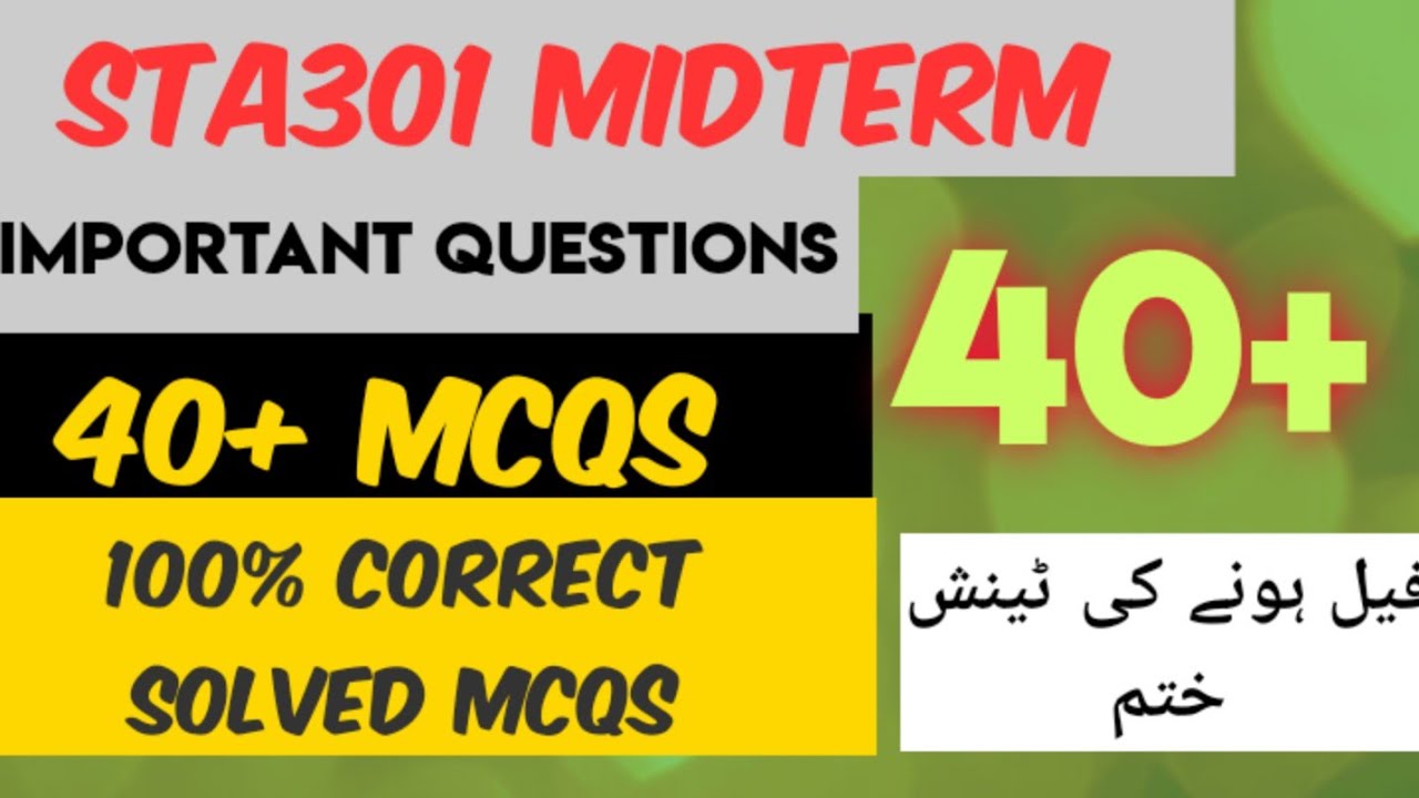 #sta301 #sta301midterm #sta301repeatedmcqs   STA301 repeated mcqs midterm
