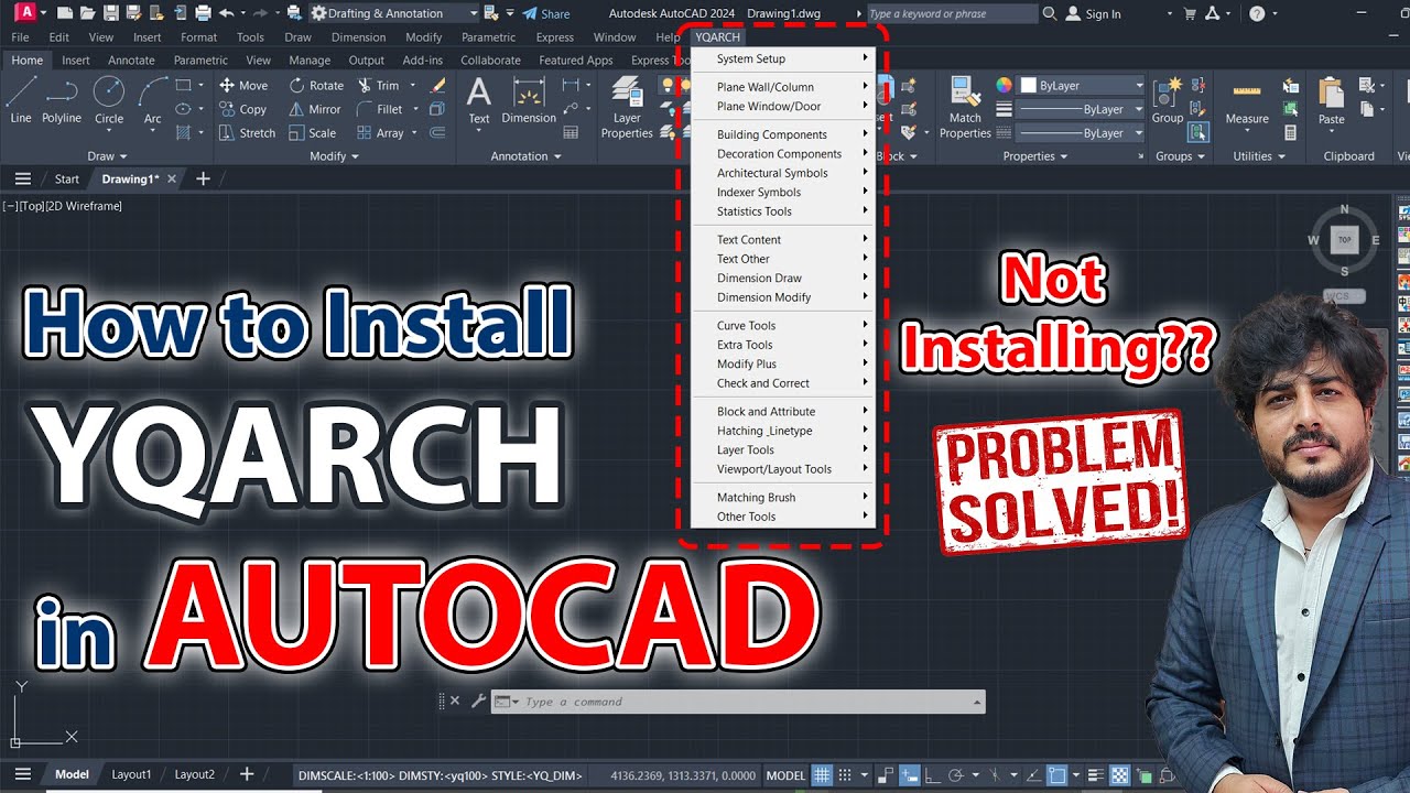 How to Install YQARCH Plugin in AutoCAD | Installation Failed?? Problem Solved🤩🤩