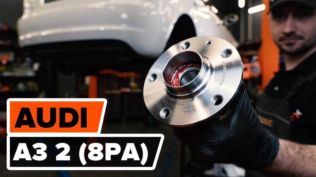 Hvordan bytte bakre hjullager der på AUDI A3 2 (8PA) [AUTODOC-VIDEOLEKSJONER]