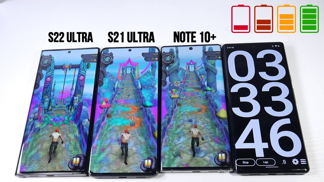 Samsung Galaxy S22 Ultra VS Galaxy S21 Ultra VS Galaxy Note 10 Plus Battery Drain Test In 2022!