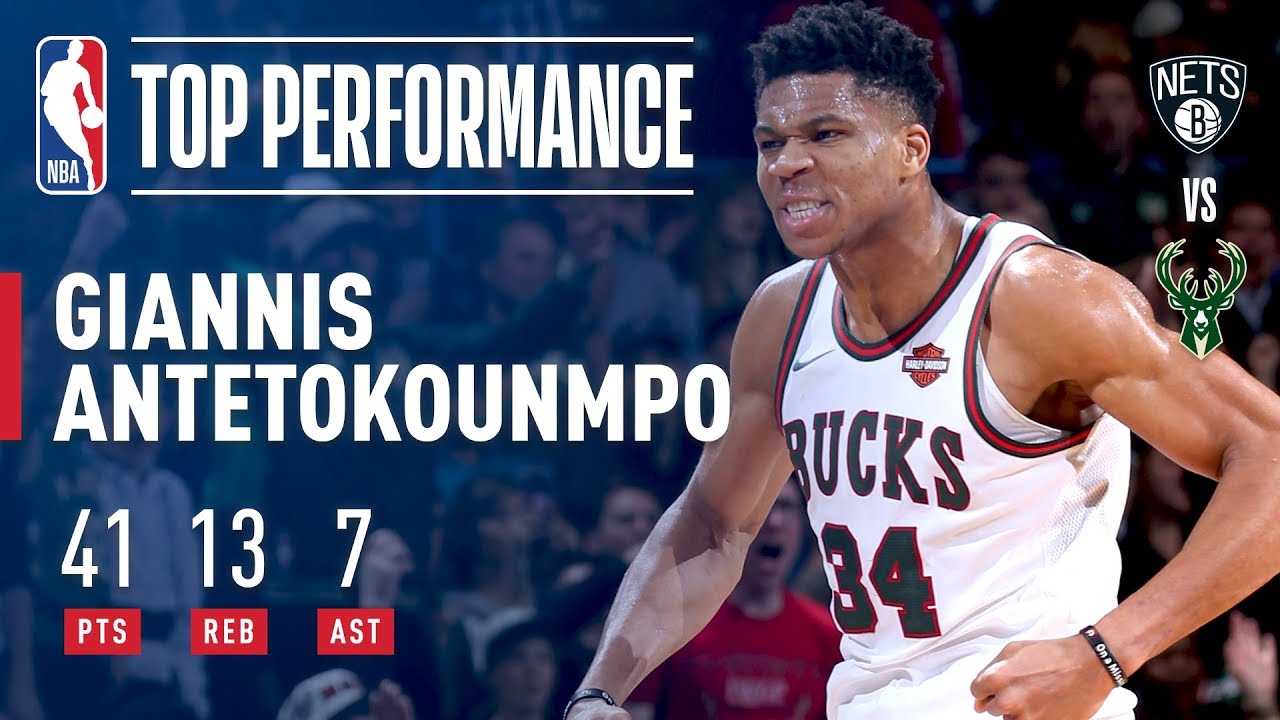 Giannis Antetokounmpo Puts Up 41 Pts In Win vs. Nets | January 26, 2018