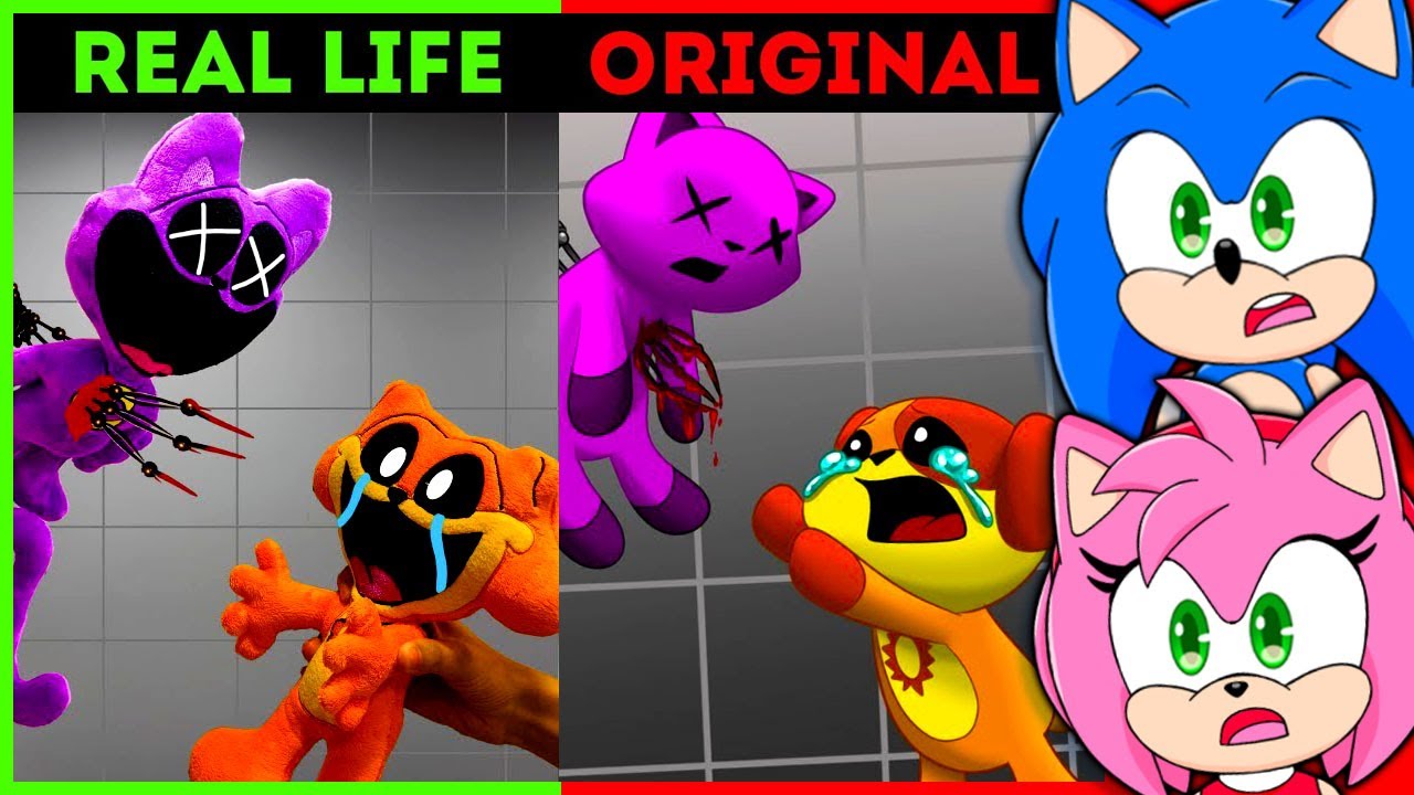 Sonic and Amy Watch The Best TikTok of CatNap | REAL LIFE vs ORIGINAL Poppy | PlayTime Chapter 3