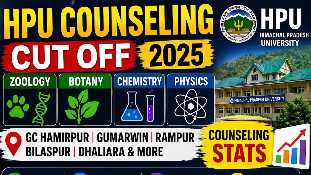 HPU PG Admission counseling cut off for all Ma, Msc. mcom courses| HPU MSc Zoology & Botany Entrance