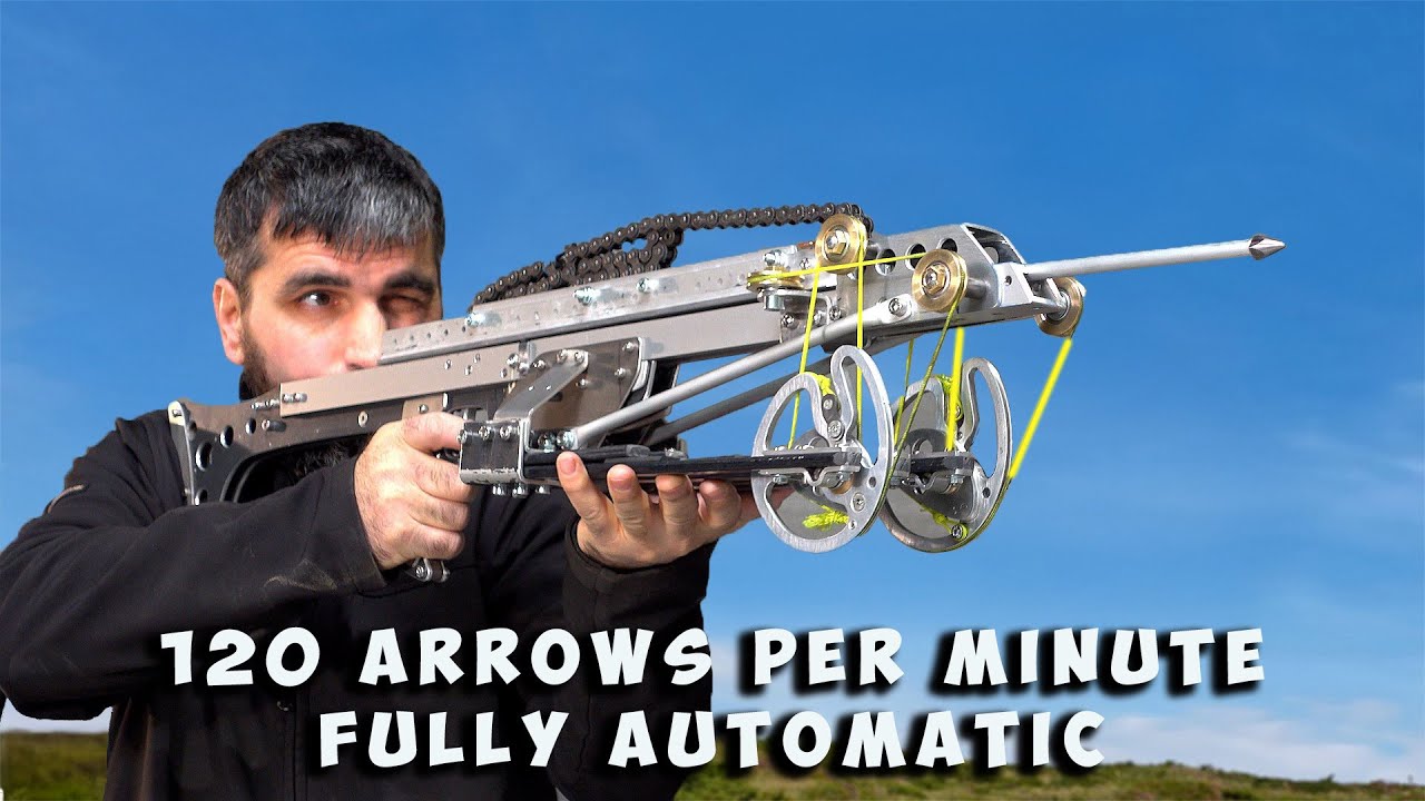Auto-Reloading Crossbow Built in My Garage | Full DIY Mechanism in Action! (short vershion)