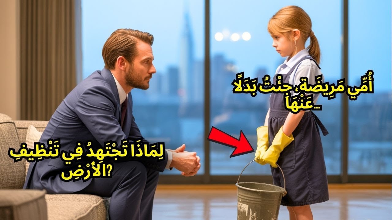 رجل مليونير وجد فتاة صغيرة تنظف مكتبه، وعندما عرف السبب، بكى بشدة!