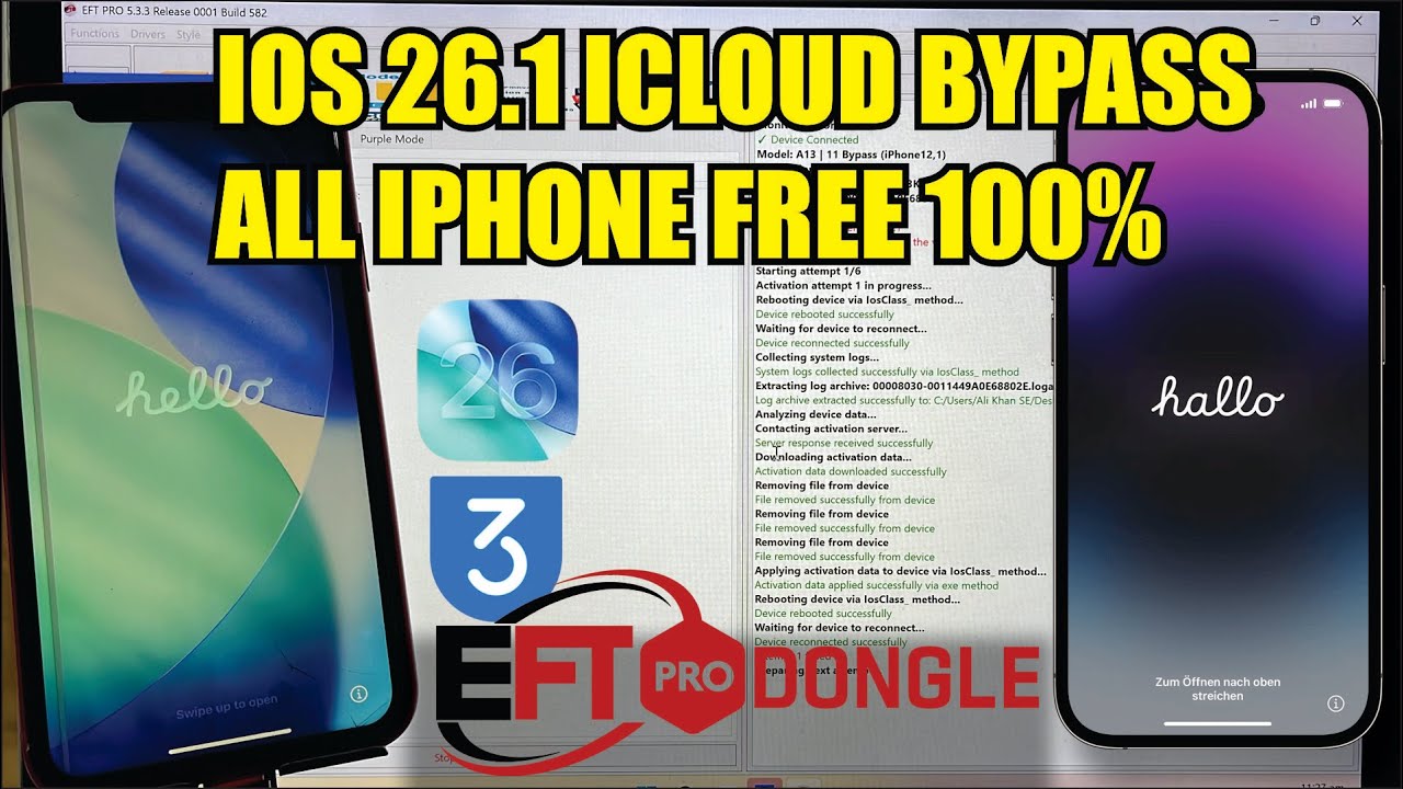 iPhone iCloud Bypass iOS 16.1 A12+  EFT Pro Step‑by‑Step
