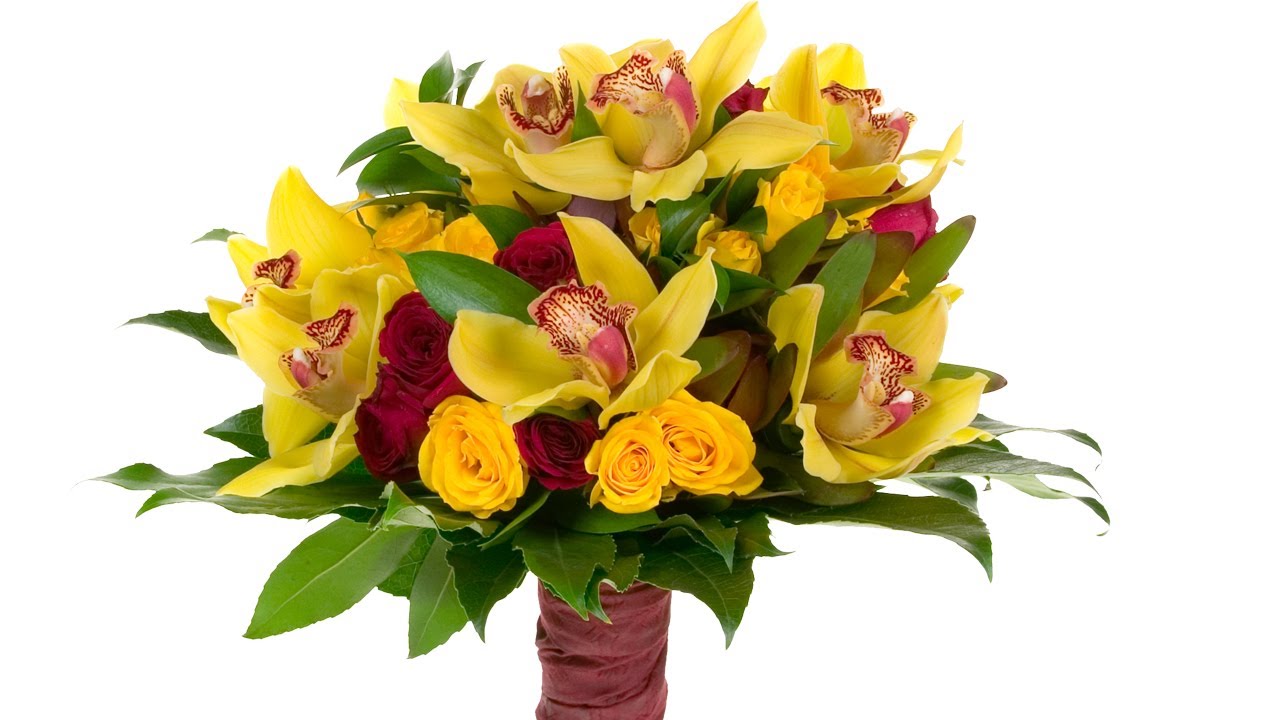 Sunshine Yellow Orchid Hand-Tied Bridal Bouquet