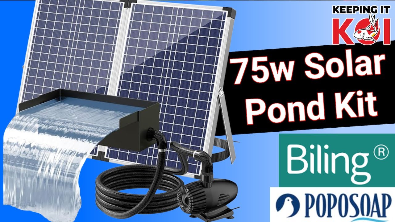 75w Solar Powered Pond Water Feature Pump & Spillway