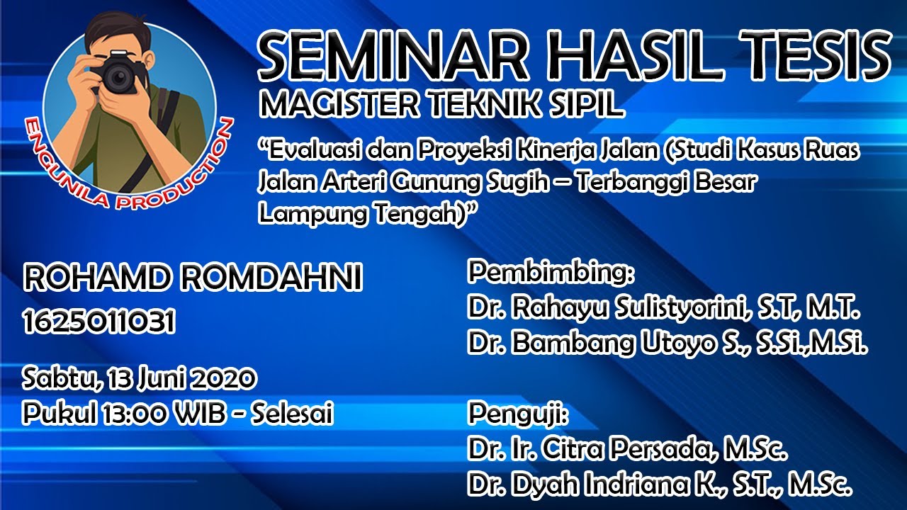 Seminar Hasil S2 Teknik Sipil a.n. Rohmat Romdhani