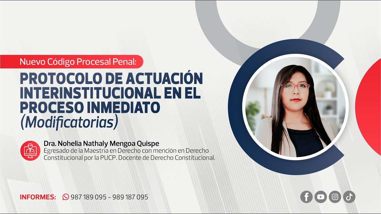 Protocolo de Actuación Interinstitucional en el Proceso Inmediato (Modificatorias) | Nohelia Mengoa
