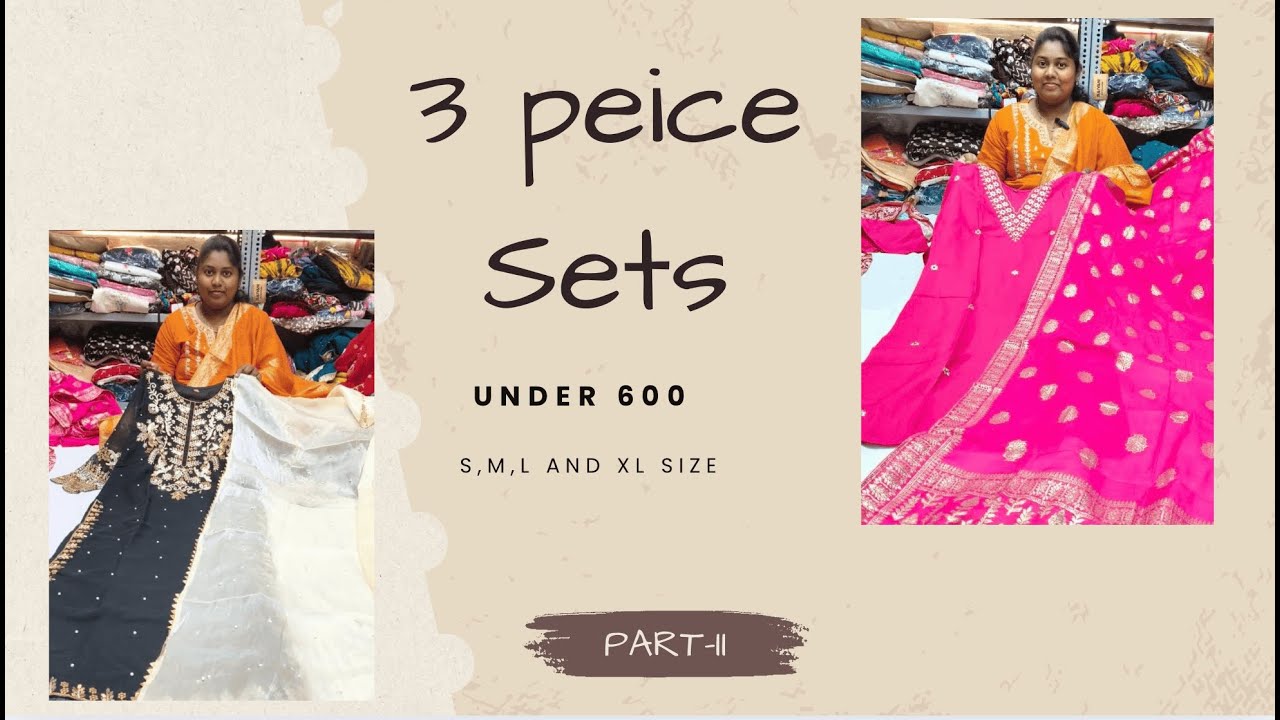 3 Piece Dress Sets Under 600🌸|PART:2 ✨|3Pc S,M,L and XL  సెట్లు ...!