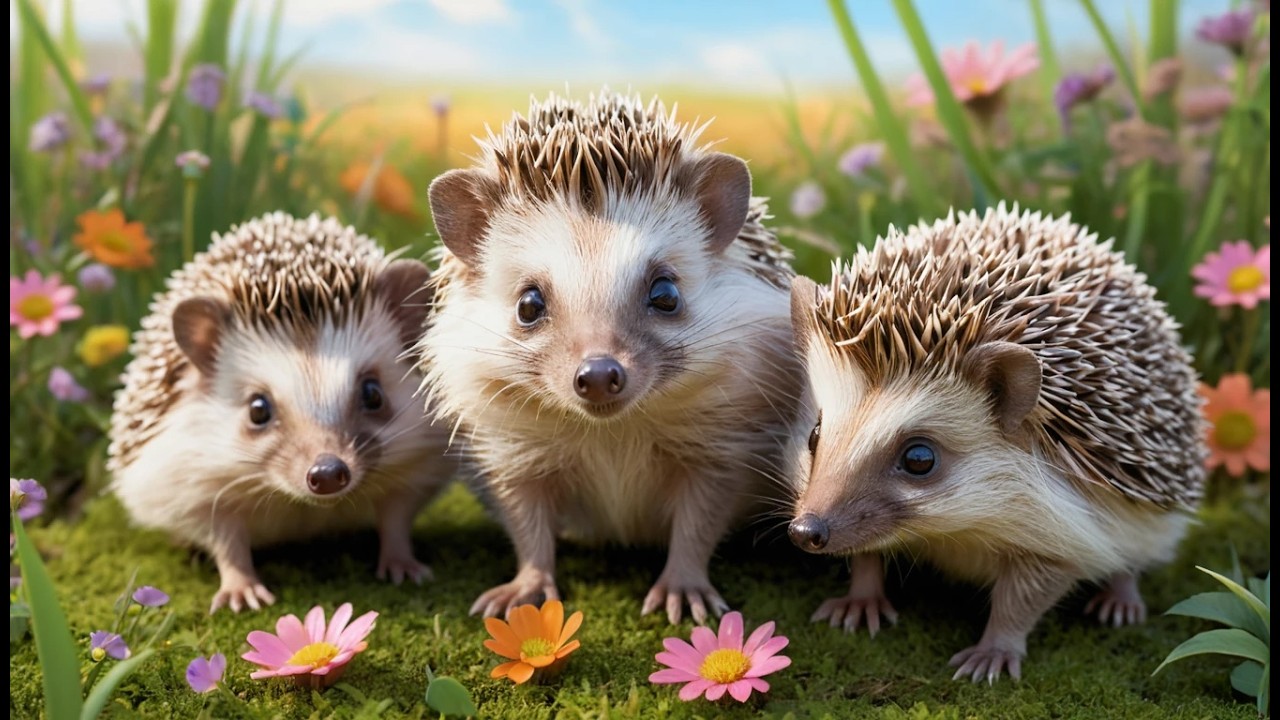 Cinco Pequeños Erizos Huelen las Flores | Canciones Infantiles y Rimas de Animales