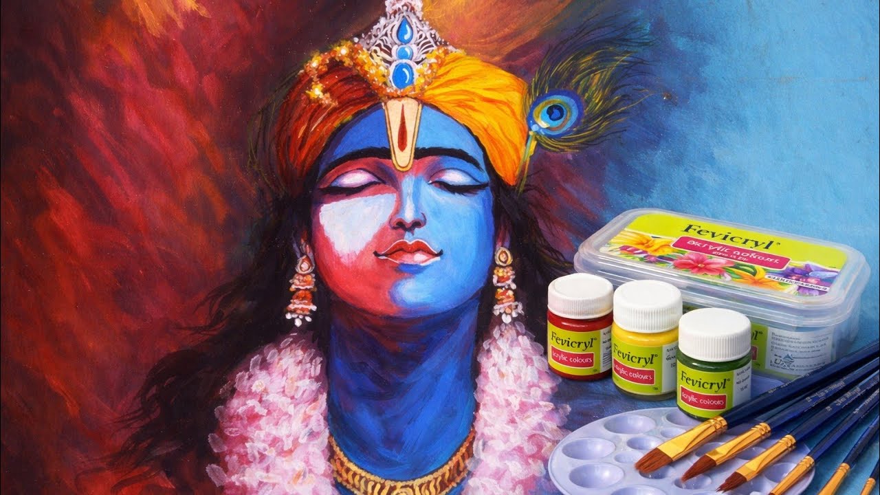 Beautiful Handmade Krishna Painting | Relaxing Art Video | Kirti's Cozy Artist