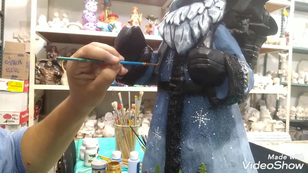 SANTA CLAUS CERAMICA RESTAURADO CON DIFERENTES TECNICAS