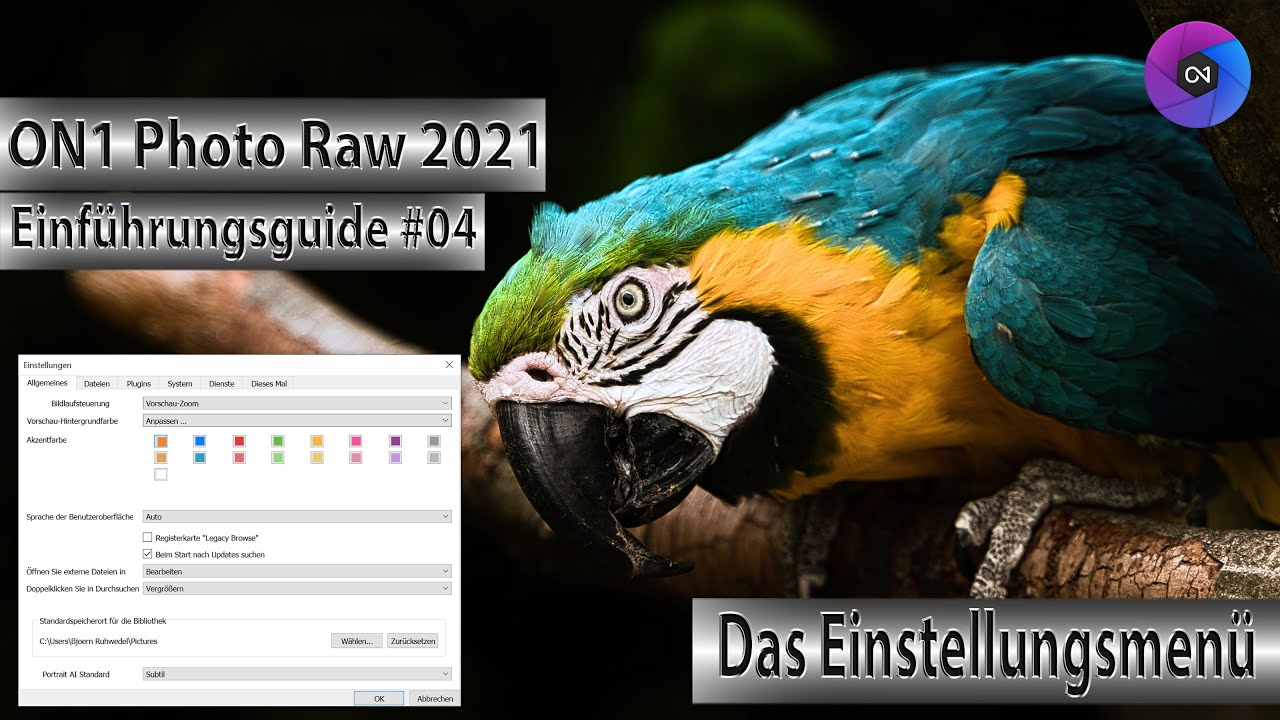 ON1 Photo Raw 2021 - Einführungsguide #04 - Das Einstellungsmenü