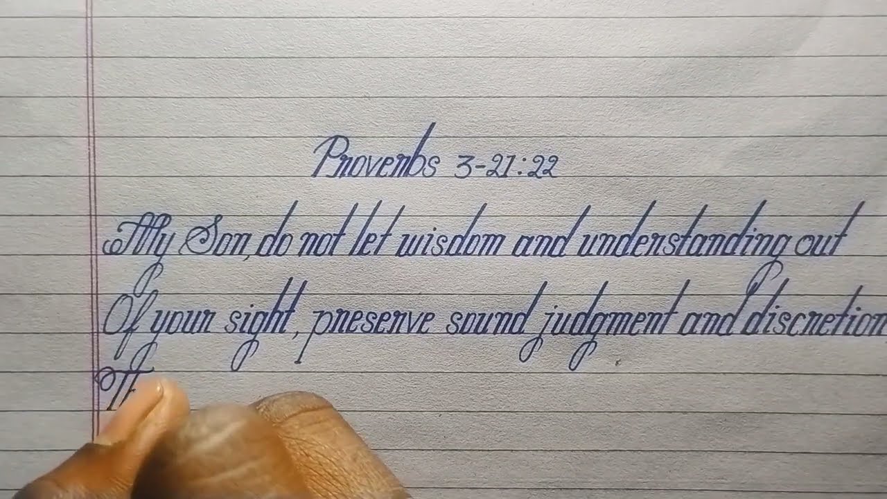 Best Bible words in english || Proverbs 3-21:22 in Bible || Handwriting practice 