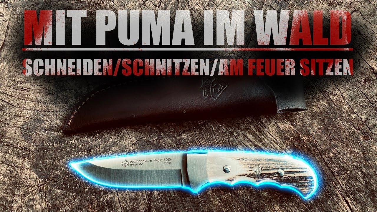 Puma IP Outdoor Hunter Stag / Unboxing im Wald / Feuer machen / schnitzen / Espresso trinken / DE