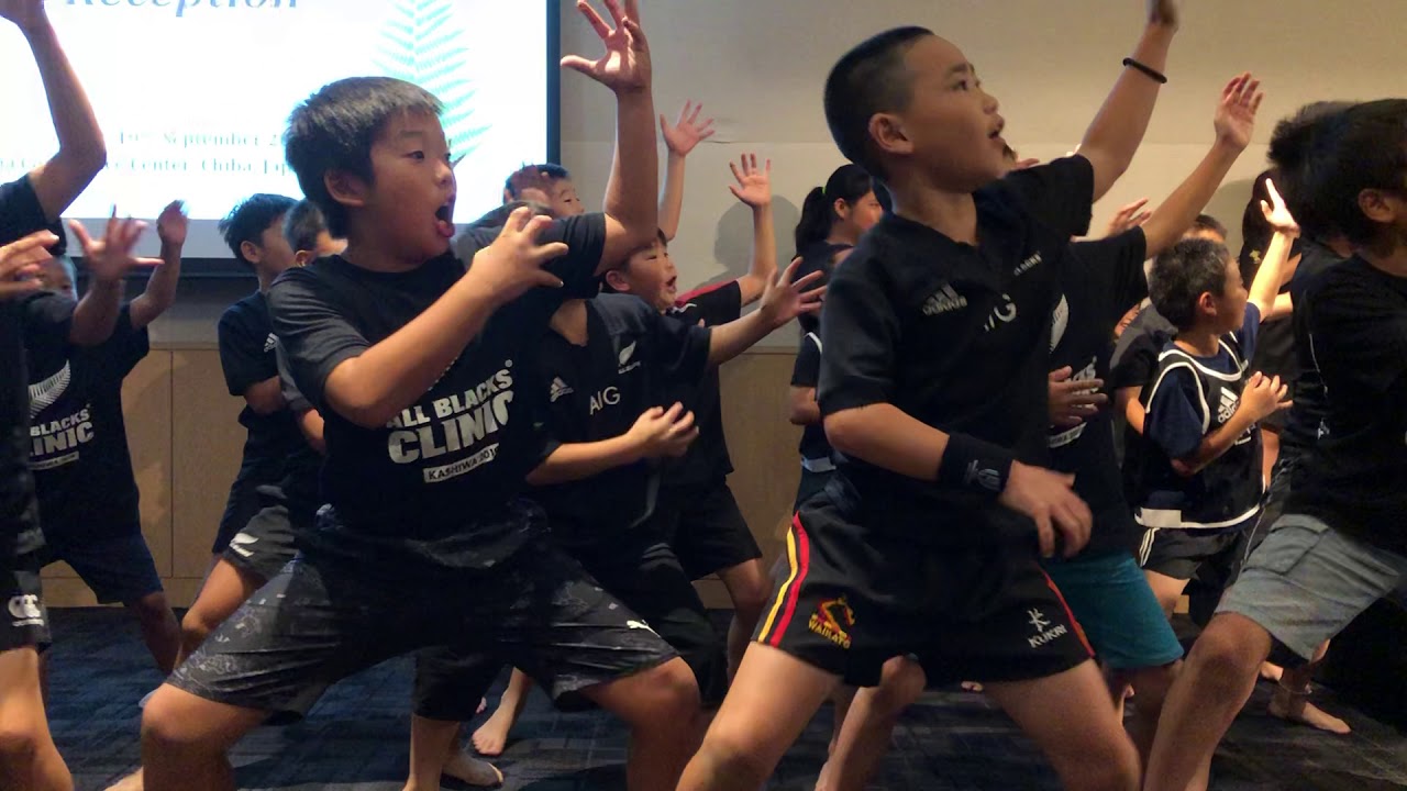 柏のラグビージュニア選手がハカを披露