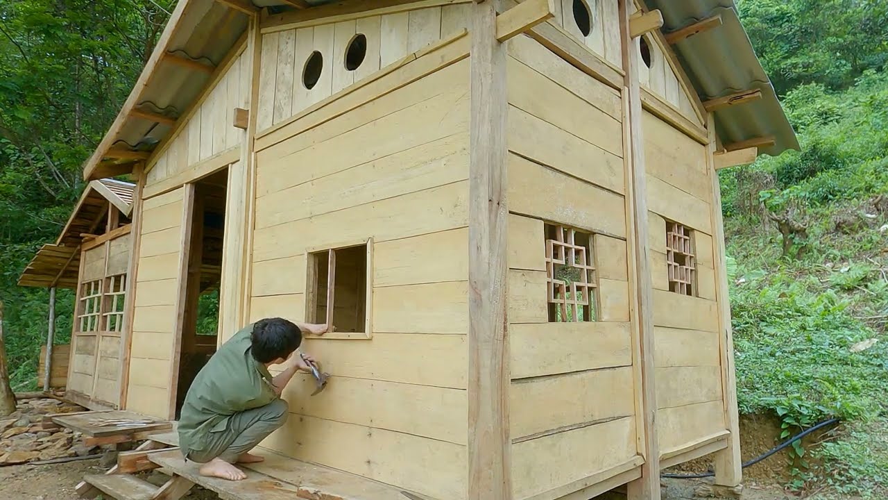 Reforge the old knife, continue to perfect the wooden CABIN | Building Life | Ep.125