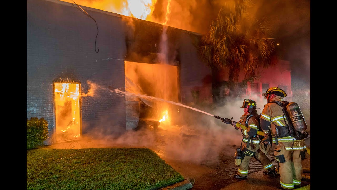 Jacksonville Fire Rescue Department fights commercial building fire and calls 2nd alarm